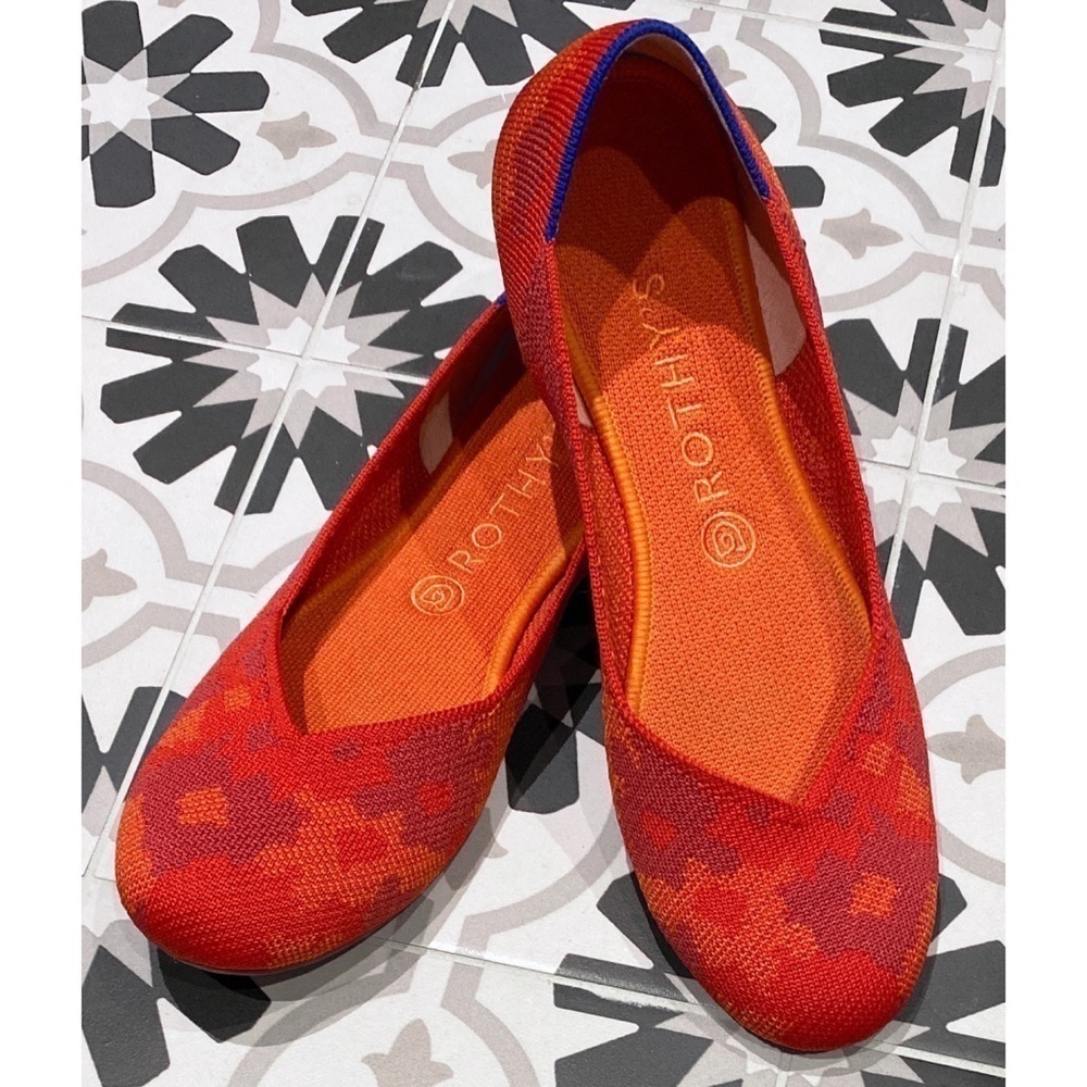 Rothy's Red Botanicamo Rounded Toe Ballet Flats - Picture 10 of 13
